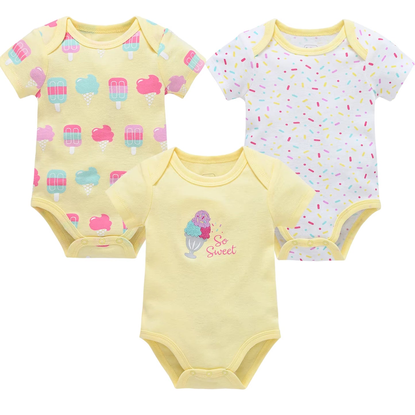 Charming Cotton Short Sleeve Bodysuits for Newborns and Toddlers - 3 to 6 Pack Options Available