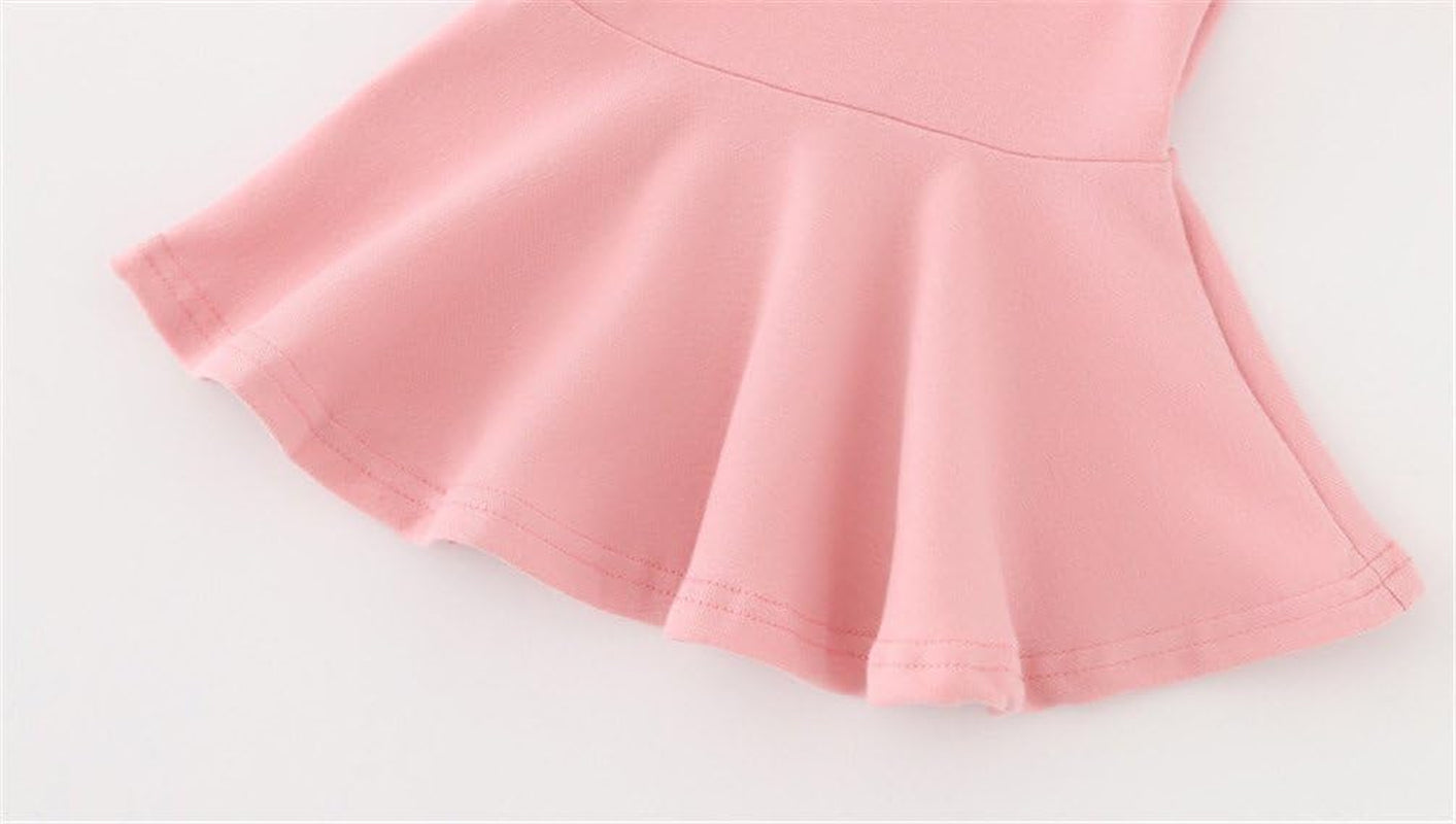 Charming Long Sleeve Pink Cotton Ruffle Dress for Toddler Girls - A Perfect Blend of Comfort and Style for Every Occasion!