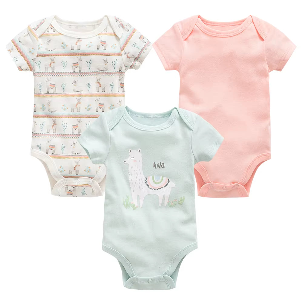 Charming Cotton Short Sleeve Bodysuits for Newborns and Toddlers - 3 to 6 Pack Options Available