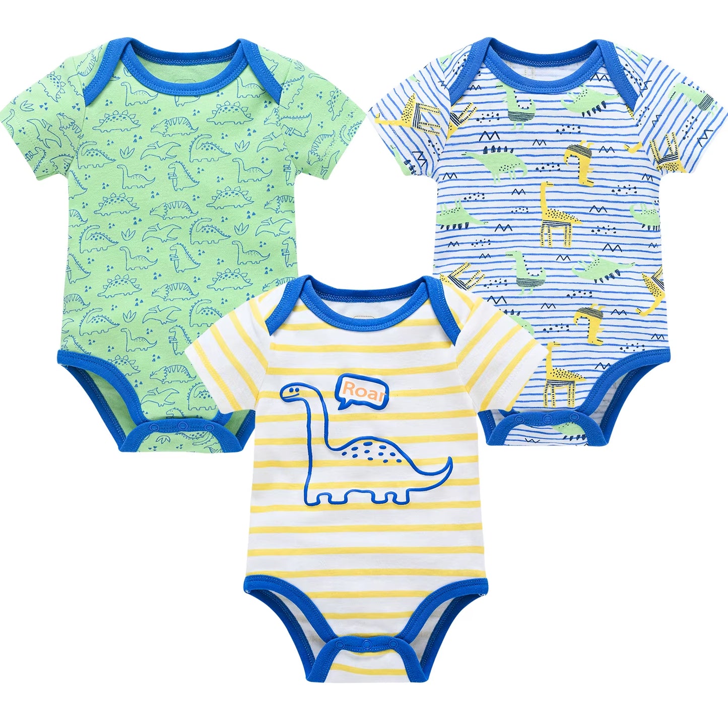 Charming Cotton Short Sleeve Bodysuits for Newborns and Toddlers - 3 to 6 Pack Options Available