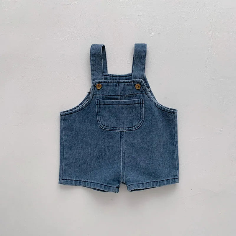 Charming 2024 Summer Infant Clothing Set: Adorable T-Shirt and Denim Overall Ensemble for Toddlers