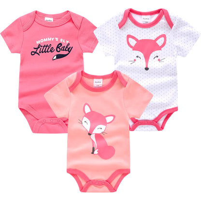 Charming Cotton Short Sleeve Bodysuits for Newborns and Toddlers - 3 to 6 Pack Options Available