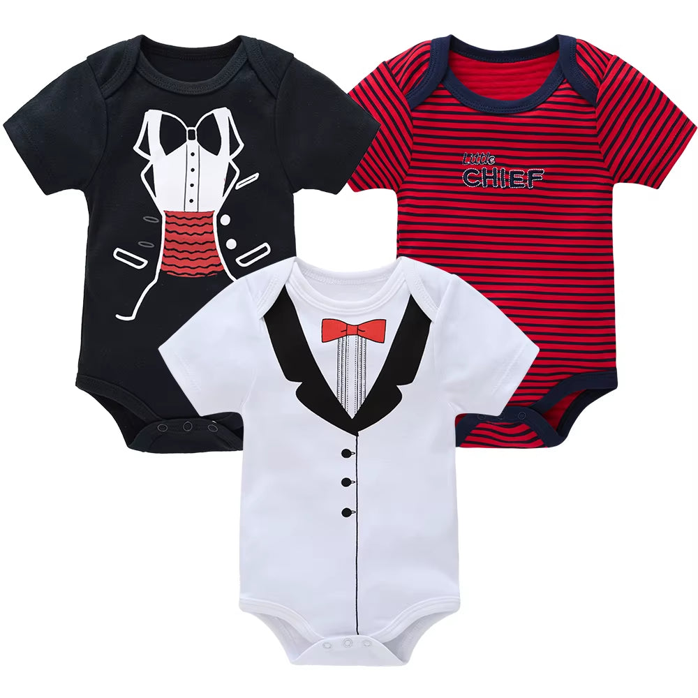 Charming Cotton Short Sleeve Bodysuits for Newborns and Toddlers - 3 to 6 Pack Options Available