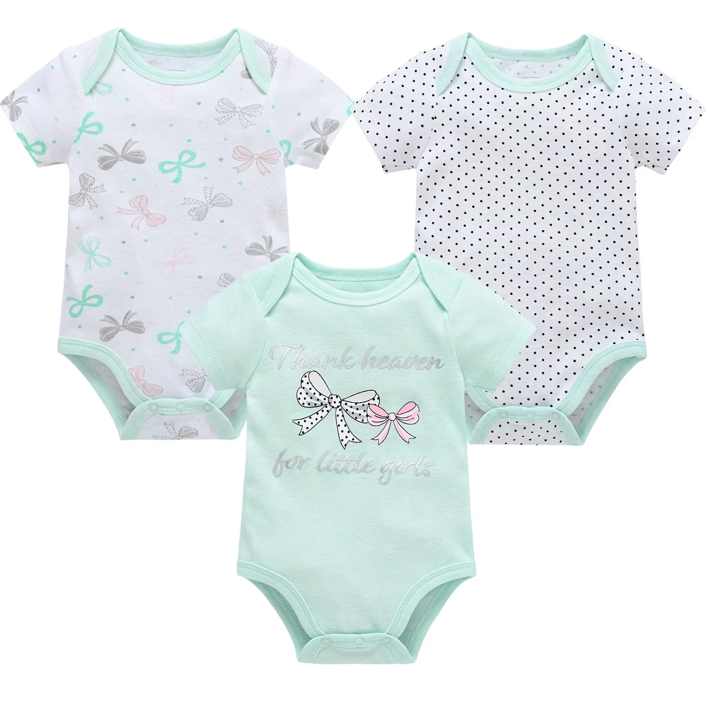 Charming Cotton Short Sleeve Bodysuits for Newborns and Toddlers - 3 to 6 Pack Options Available