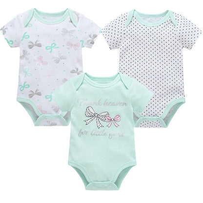 Charming Cotton Short Sleeve Bodysuits for Newborns and Toddlers - 3 to 6 Pack Options Available